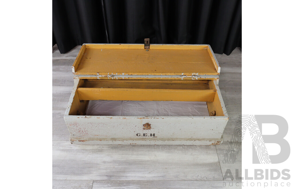 Vintage Tool Box with Painted Finish