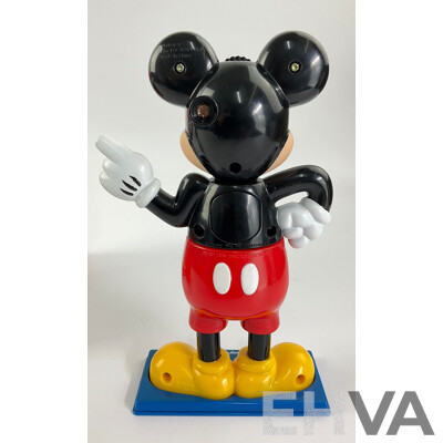 Sunbeam 101 Dalmatians Double Bell Alarm Clock with Box and Walt Disney Resort Florida Souvenir Mickey Mouse Slide Viewer and Stamp Roller