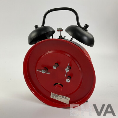 Sunbeam 101 Dalmatians Double Bell Alarm Clock with Box and Walt Disney Resort Florida Souvenir Mickey Mouse Slide Viewer and Stamp Roller