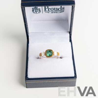 ViaSmith 'The Oceanic' Handcrafted Sterling Silver Brass Ring with Green Topaz, Size J,  3.42 Grams