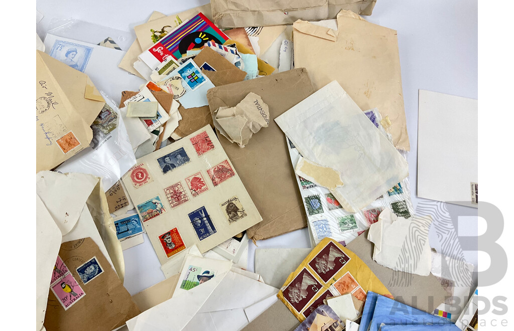 Collection of Australian Stamps, Predeciml, Blocks, Gutters PNCs, Including Some International