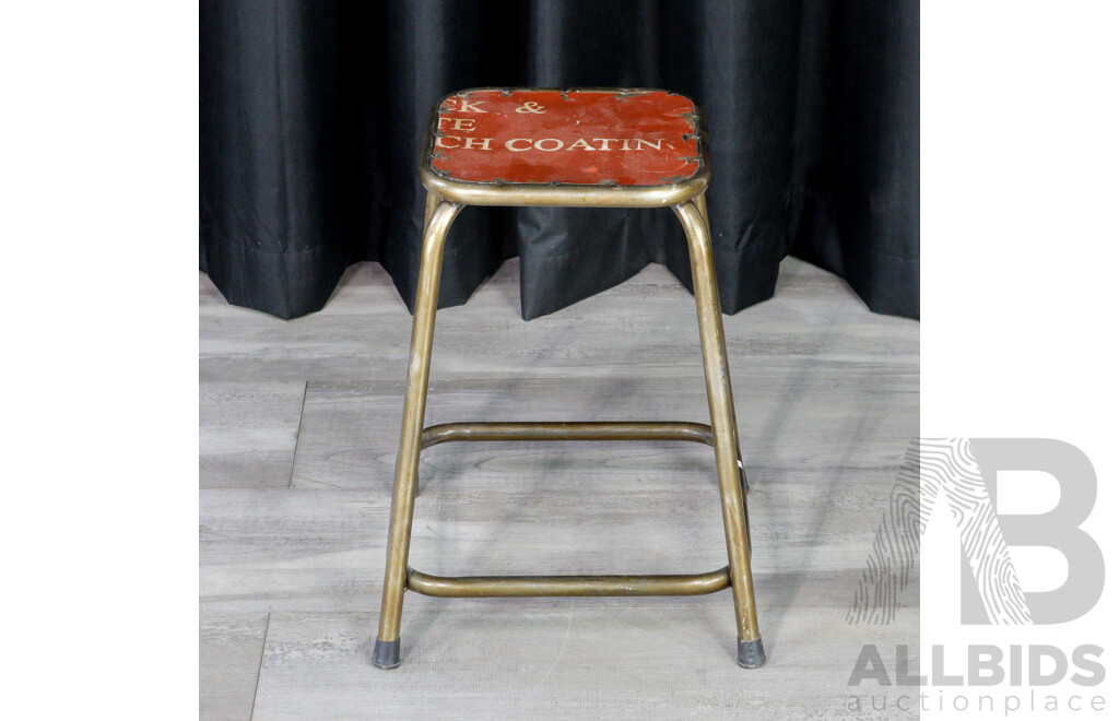 Industrial Style Tin Top Stool