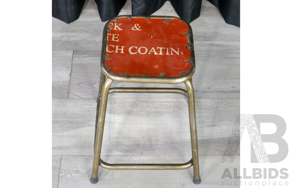Industrial Style Tin Top Stool
