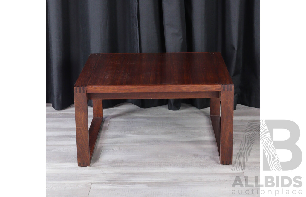 Mid Century Jarrah Square Form Coffee Table