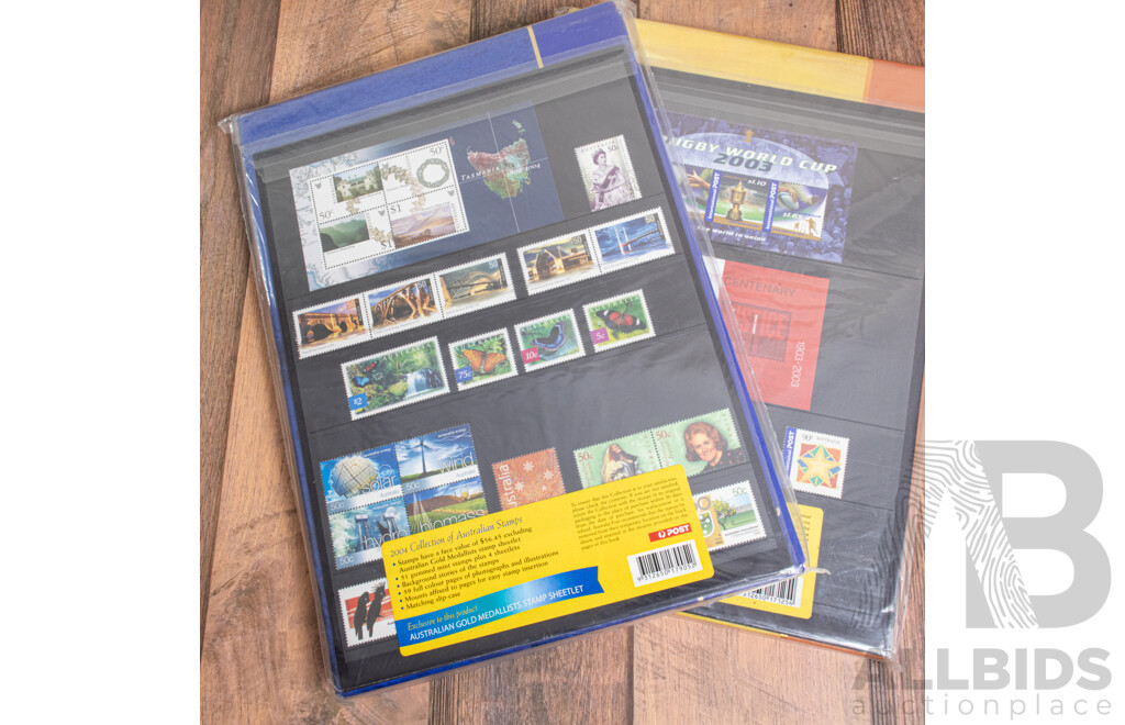 Australian 2003 and 2004 Annual Stamp Albums - Face Value $104