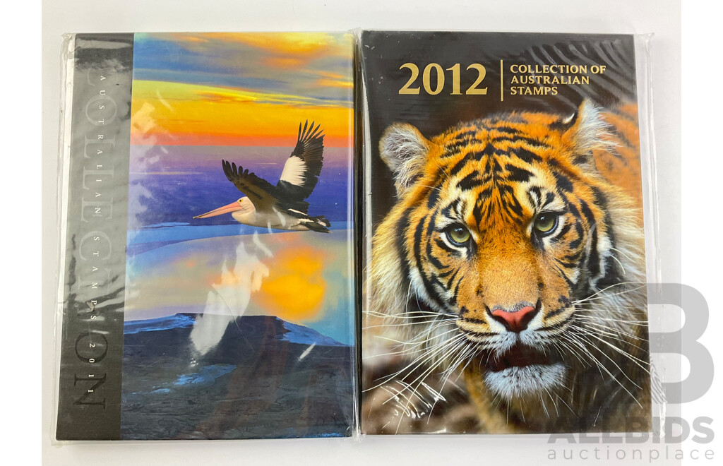 Two Australian Annual Stamp Albums 2011 and 2012 - Face Value $180