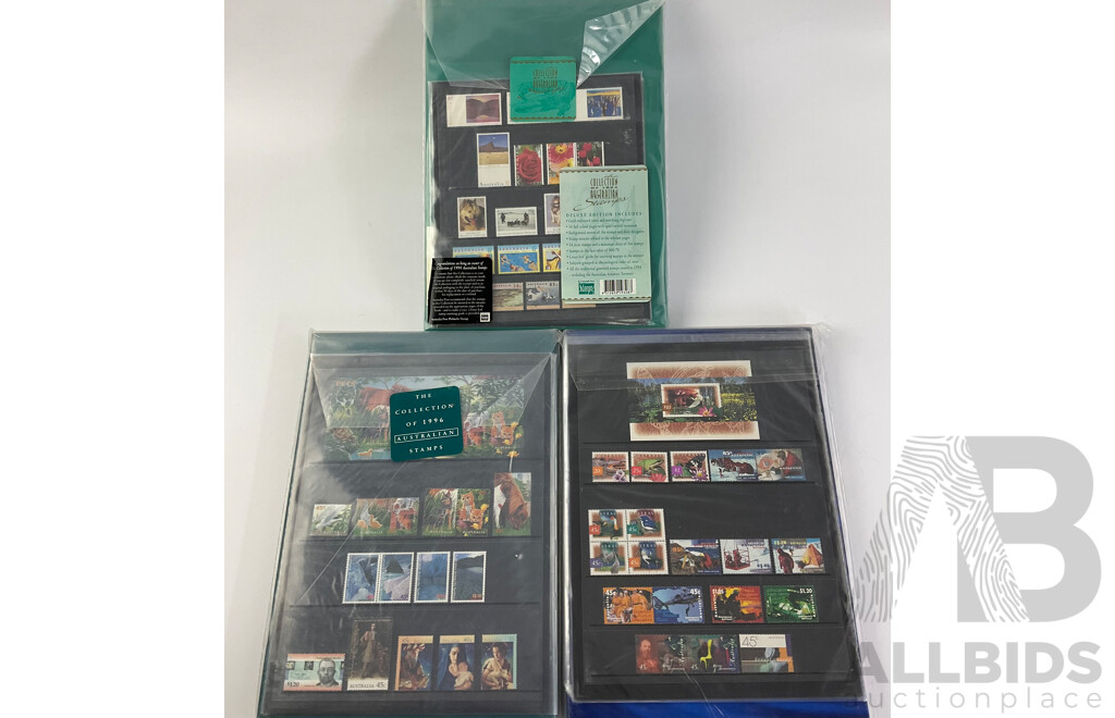 Three Australian Annual Stamp Albums, 1994, 1997, 1997 - Face Value $131