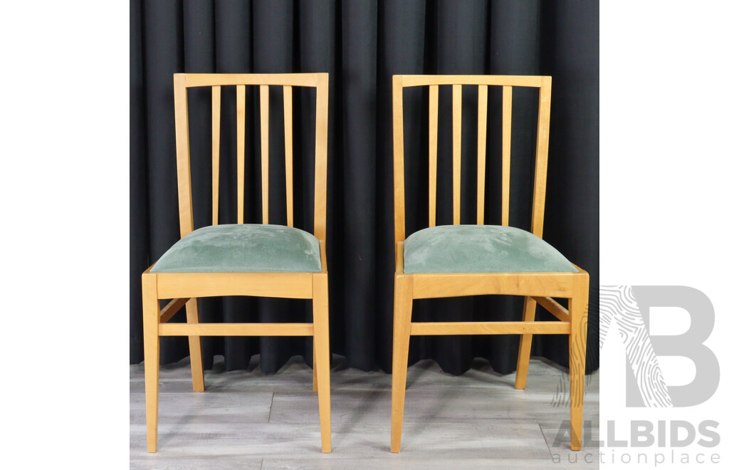Pair of Mid Century Oak Splat Back Dining Chairs by Fred Ward