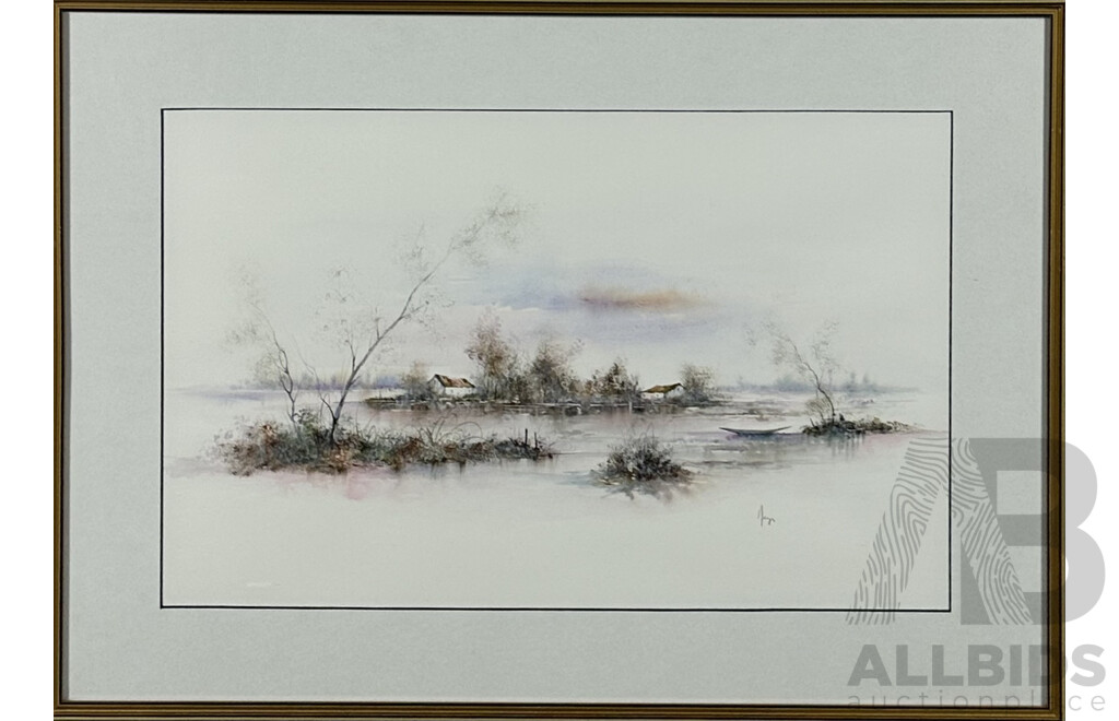 Artist Unknown, (20th Century), Ducks on Pond & Tranquil Water, Pair of Framed Watercolours, 52 x 72 cm (frames) (2)