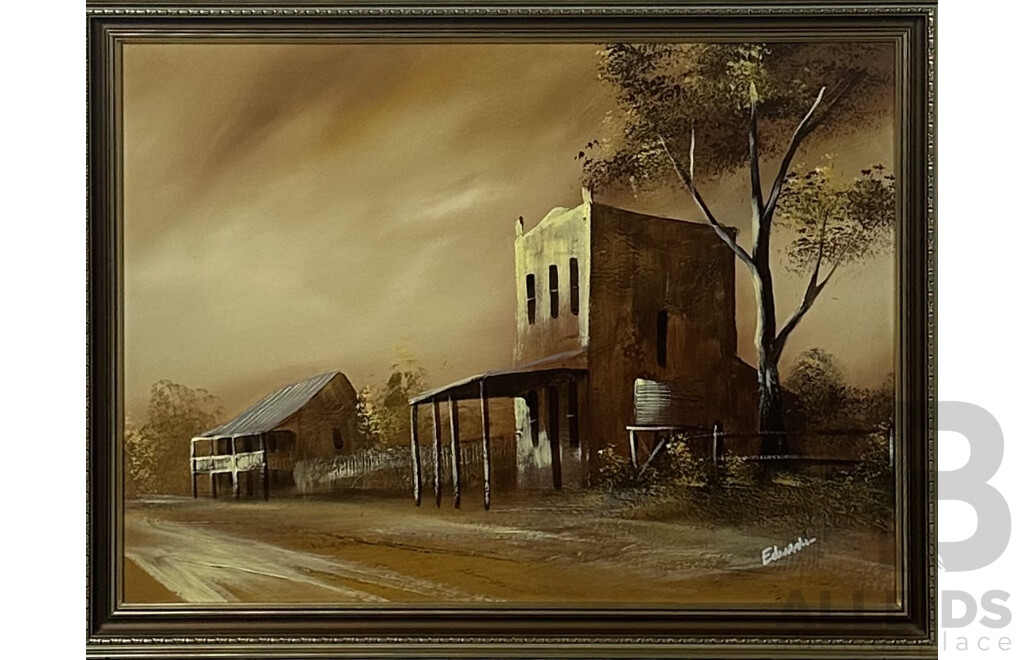 Edward, (20th Century), Deserted Country Road, Vintage Acrylic on Board, 56 x 73 cm (frame)
