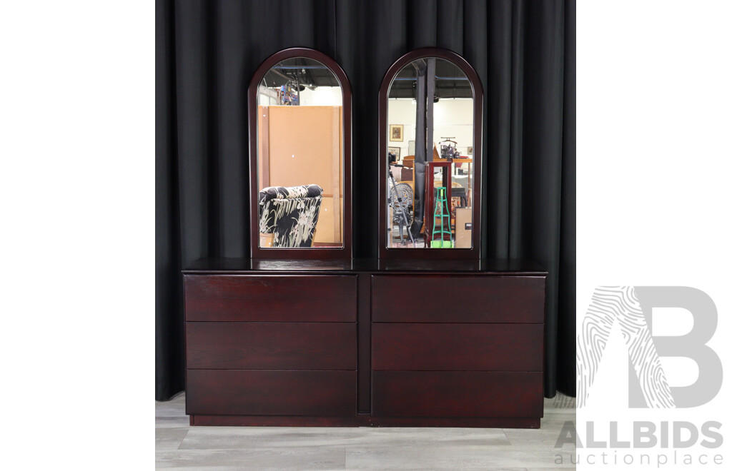 Mahogany Duo Mirror Back Dressing Table