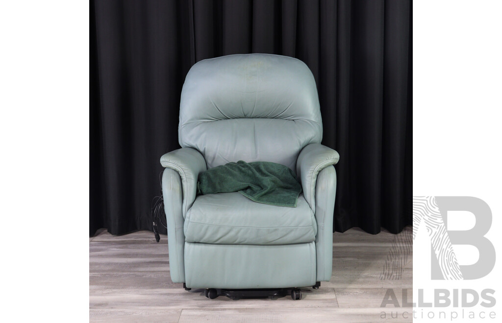 Green Leather Reclining Electric Arm Chair