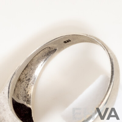 Vintage Sterling Silver Men's Amethyst Cabochon Ring, Size Z+++, 9.08 Grams
