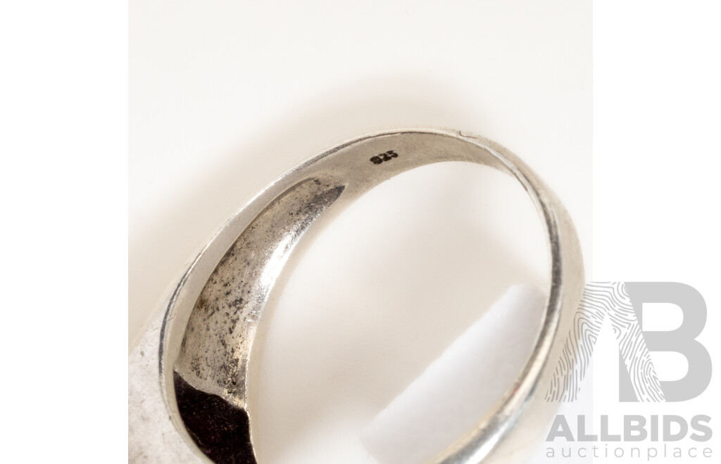 Vintage Sterling Silver Men's Amethyst Cabochon Ring, Size Z+++, 9.08 Grams