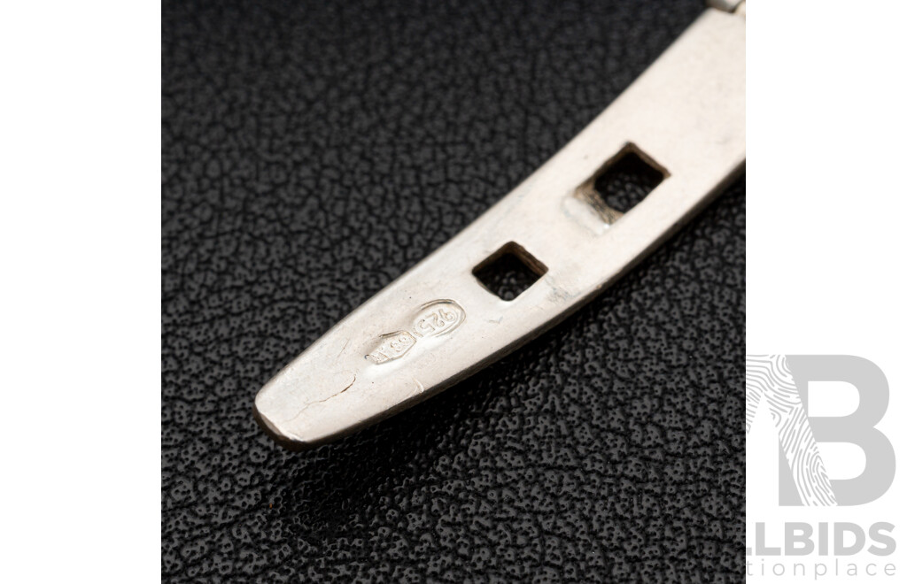 Sterling Silver (2) Stacking Bangles Joined with Heart Charm & Sterling Silver Unique Buckle Bracleet, 37.64 Grams