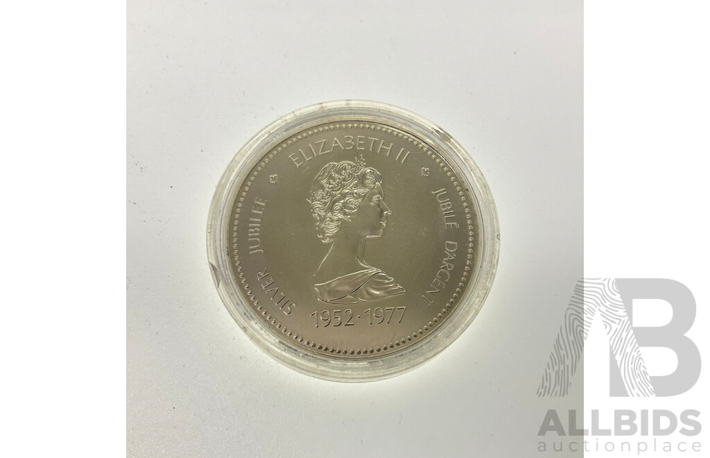 Canada 1977 QE2 Silver One Dollar Coin, Silver Jubilee .500