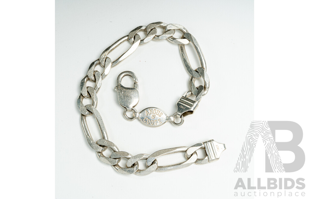 Angus & Coote Vintage Sterling Silver Bracelet, 22cm, 24.15 Grams