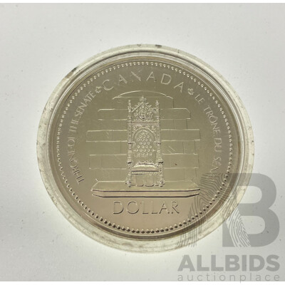 Canada 1977 QE2 Silver One Dollar Coin, Silver Jubilee .500