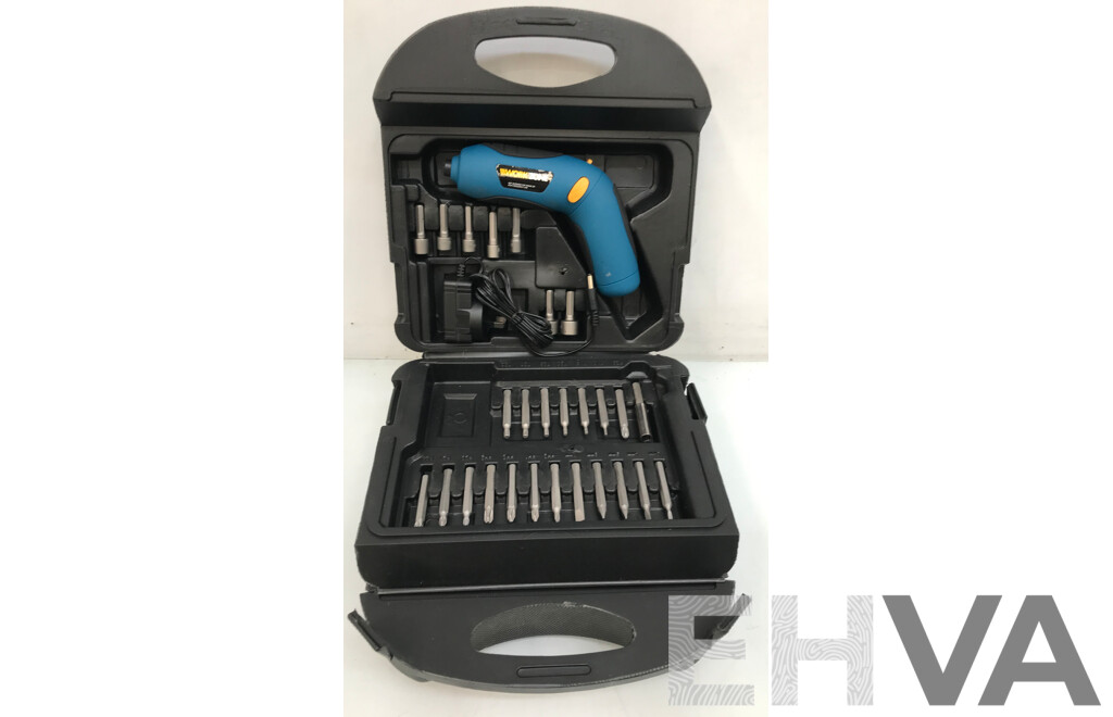 WorkZone 3.6v Cordless Screwdriver Kit with Toolbox