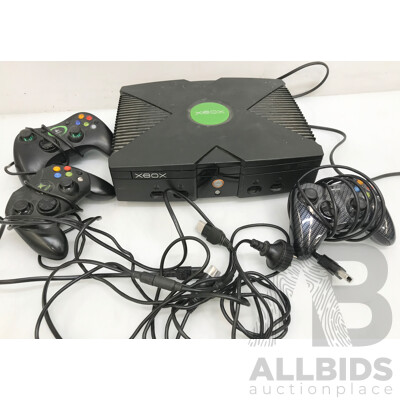 Microsoft Original XBox Gaming Console with Controllers