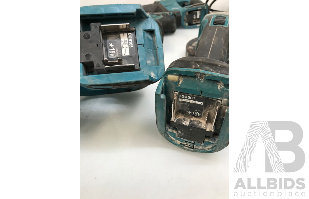 Assorted Makita Power Tools with Batteries and Bag