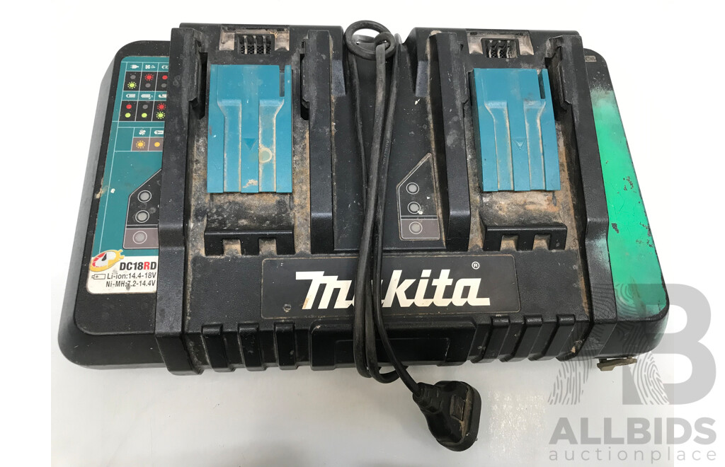 Assorted Makita Power Tools with Batteries and Bag