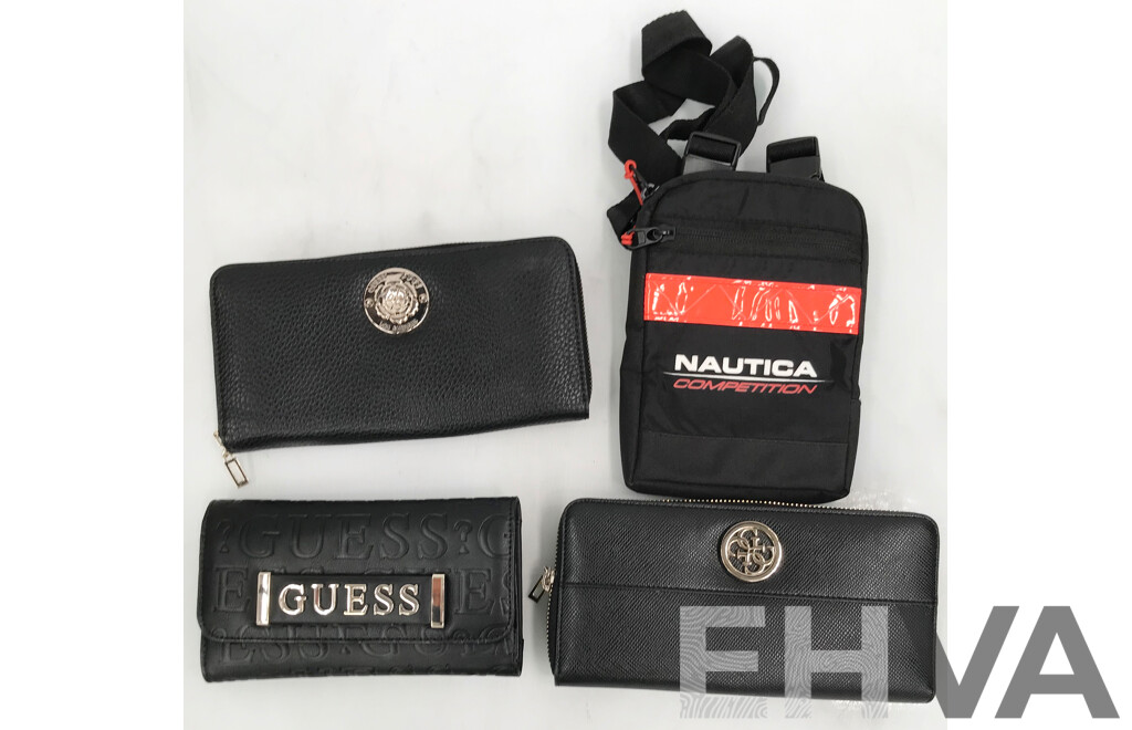 Assorted Guess Wallets and Nautica Crossbody Bag  - Lot of 4