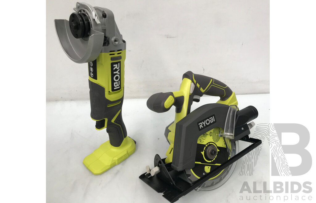 Ryobi 150mm Circular Saw and Ryobi 115mm Angle Grinder with Tool Bag