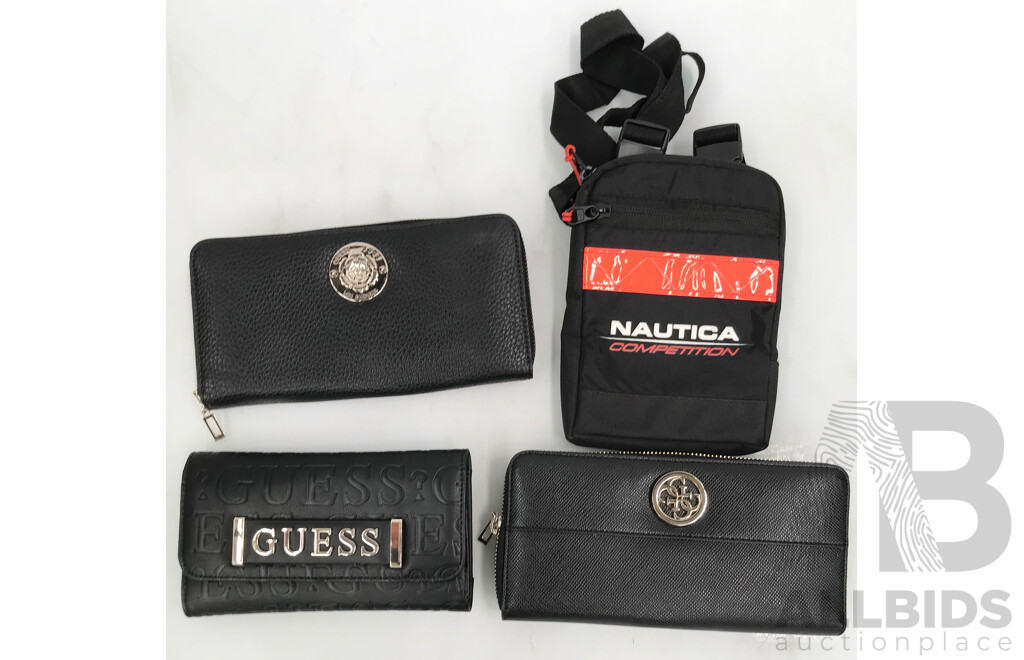 Assorted Guess Wallets and Nautica Crossbody Bag  - Lot of 4