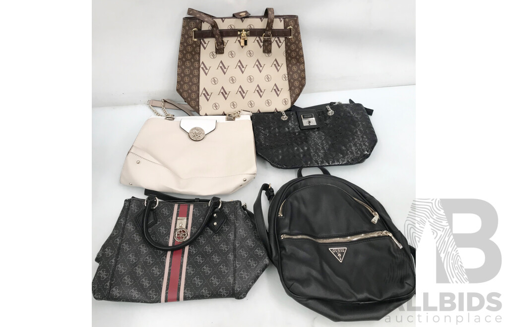 Assorted Women's Bags From Guess and Adrienne Vittadini - Lot of 5