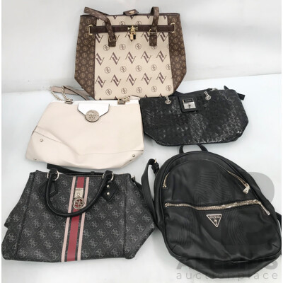 Assorted Women's Bags From Guess and Adrienne Vittadini - Lot of 5