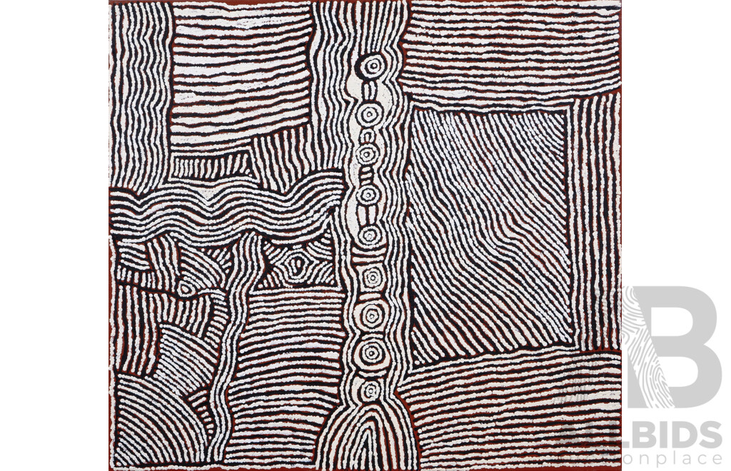 Lorna Brown Napanangka, (20th Century, Indigenous-Australian, 1962-), Untitled (2003), Synthetic Polymer Paint on Linen, 55 x 61 cm