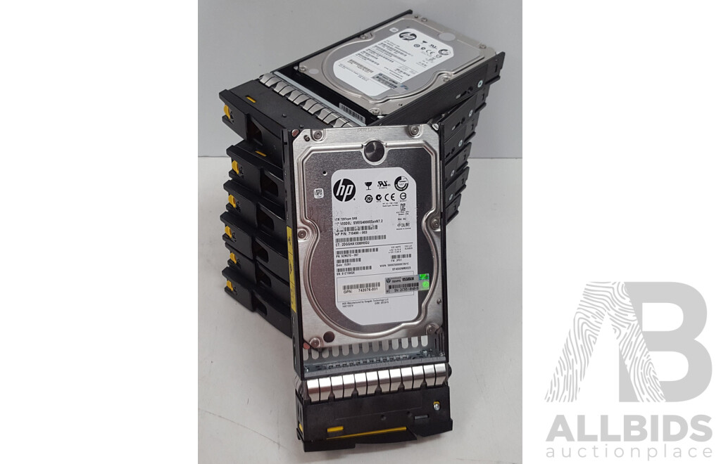 HP 4TB 7.2K SAS 3.5-Inch Hard Drives - Lot of Seven