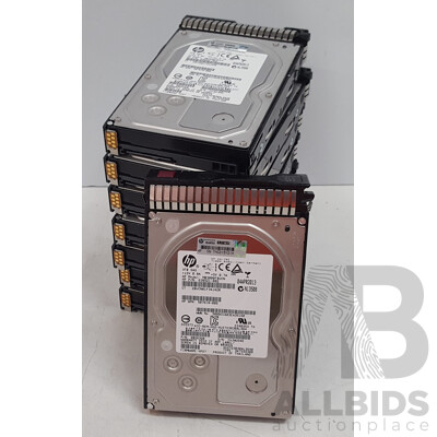 HP 3TB 7.2K SAS 3.5-Inch Hard Drives - Lot of Eight