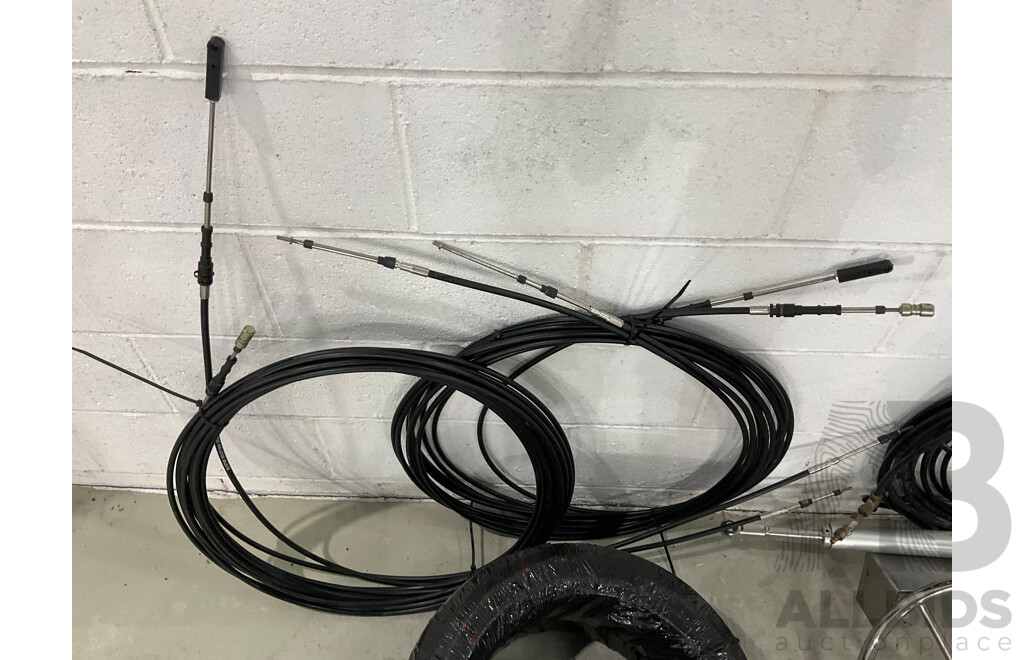 Marine Grade Steering and Rudder Linkages, Helm and 2x Column Sender Units, Rudder Position Gauge and Sender Unit