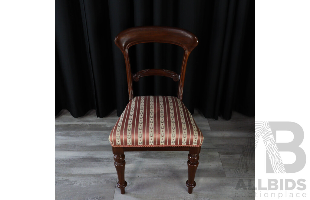 Set of Ten Late Victorian Cedar Balloon Back Dining Chairs