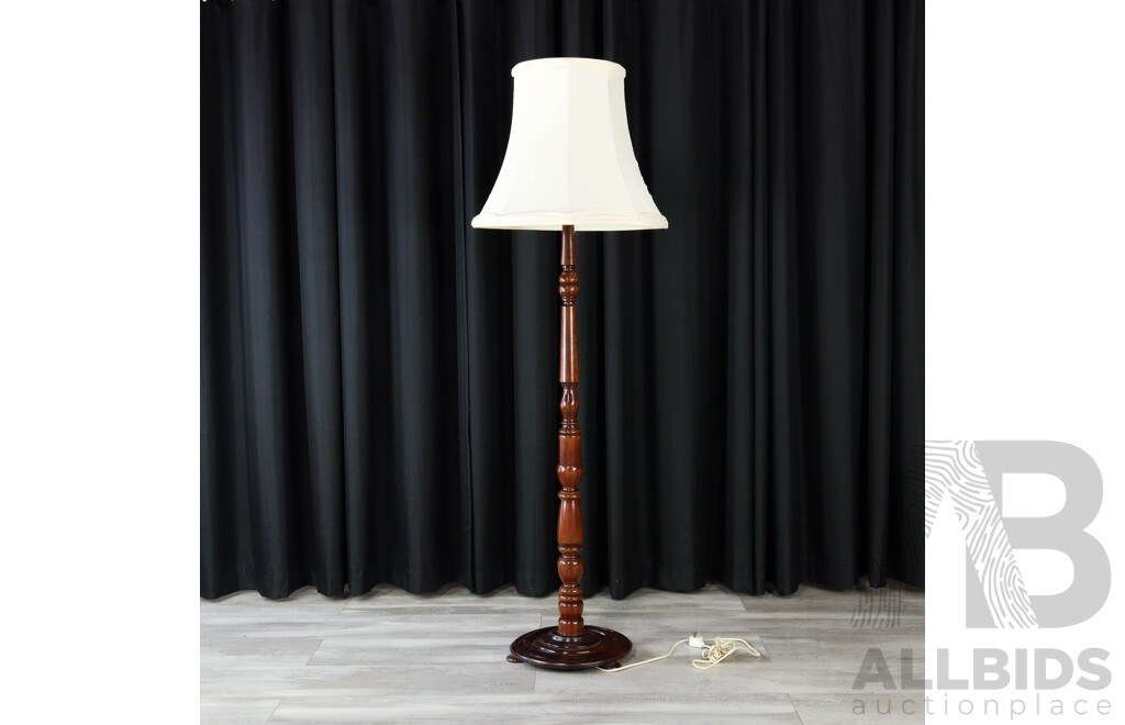 Carved and Turned Floor Lamp