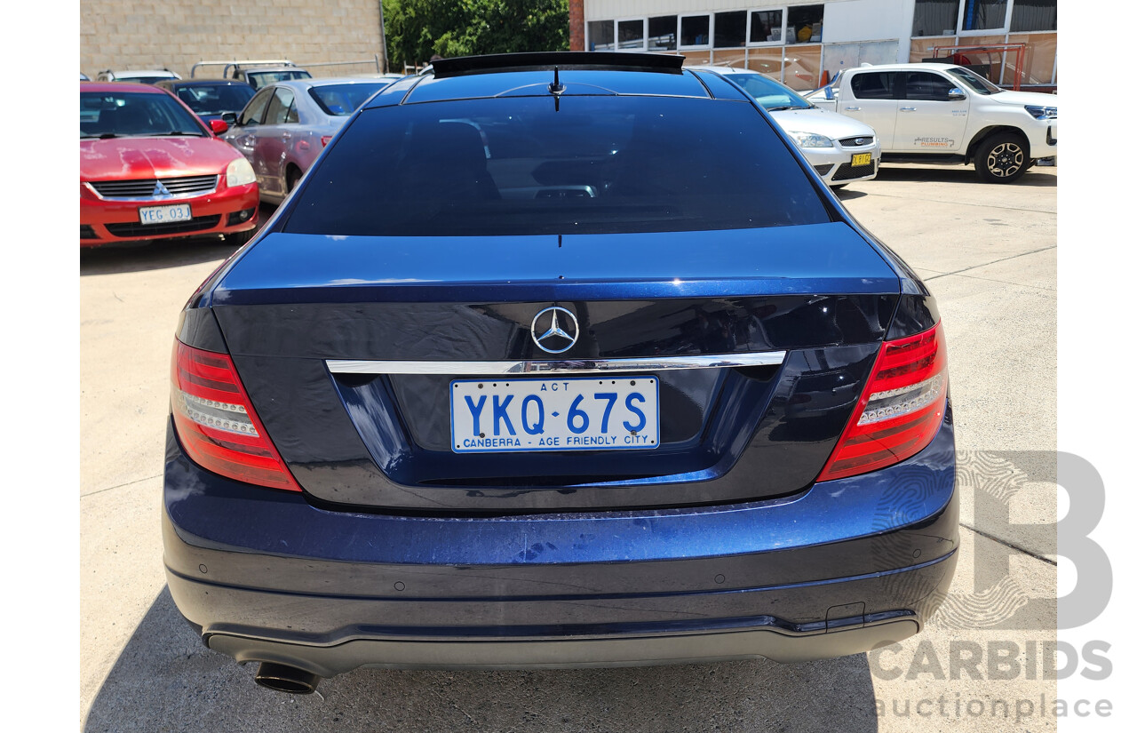 4/2014 Mercedes-Benz C250  W204 MY14 2d Coupe Blue 1.8L