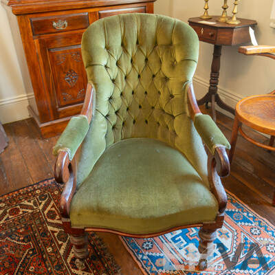Victorian Mahogany Library Chair
