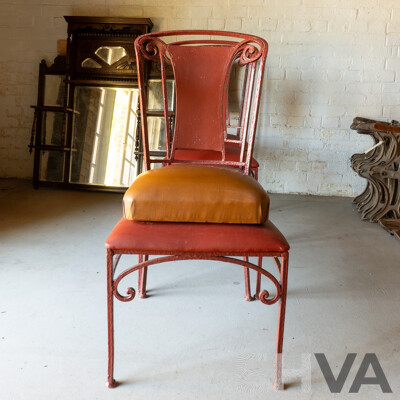 Set of Four French Wrought Iron Cafe Chairs