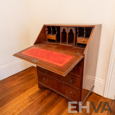 Reproduction Mahogany Drop Front Bureau