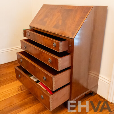 Reproduction Mahogany Drop Front Bureau