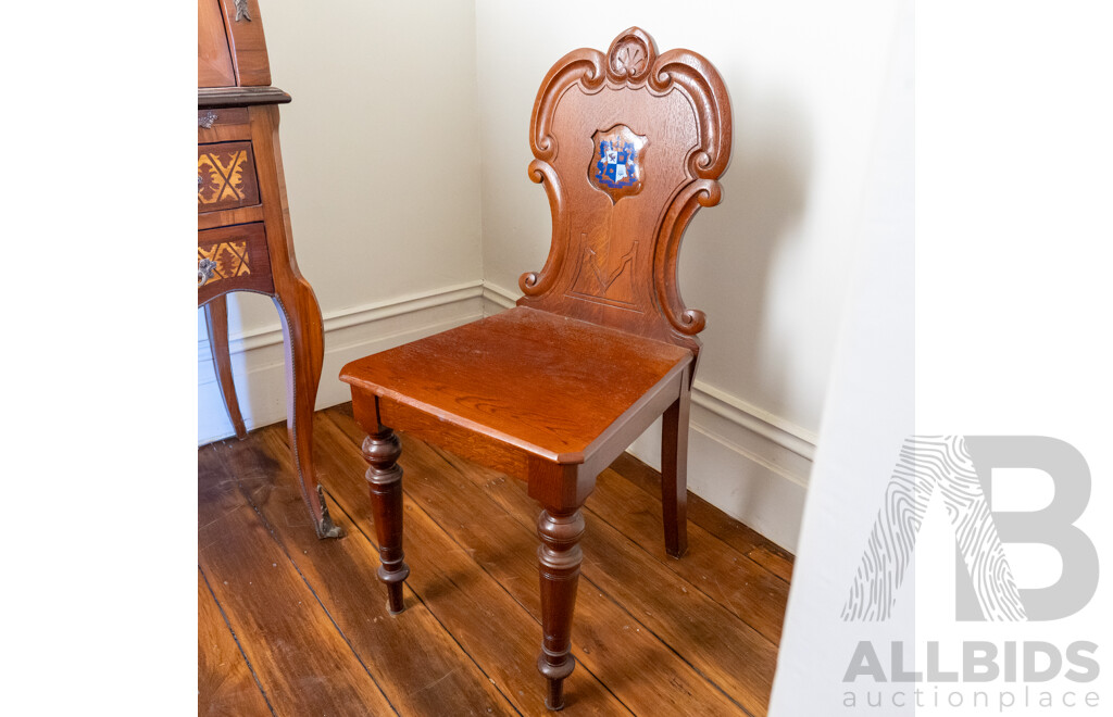 Victorian Mahogany Hall Chair with Shield Shaped Back