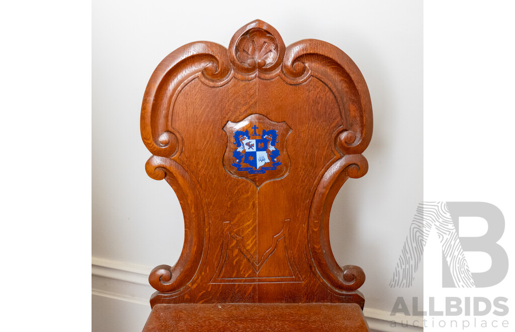 Victorian Mahogany Hall Chair with Shield Shaped Back