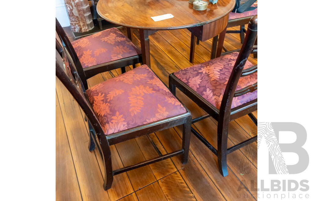 Set of Four Georgian Mahogany Ladder Back Dining Chairs