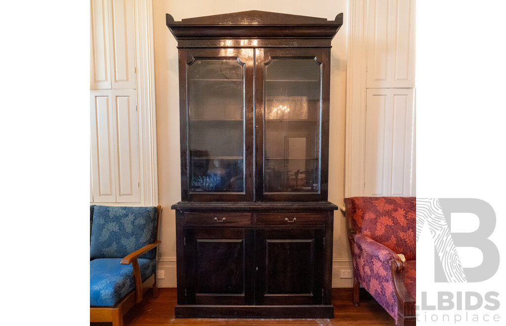 Edwardian Mahogany Two Piece Bookcase