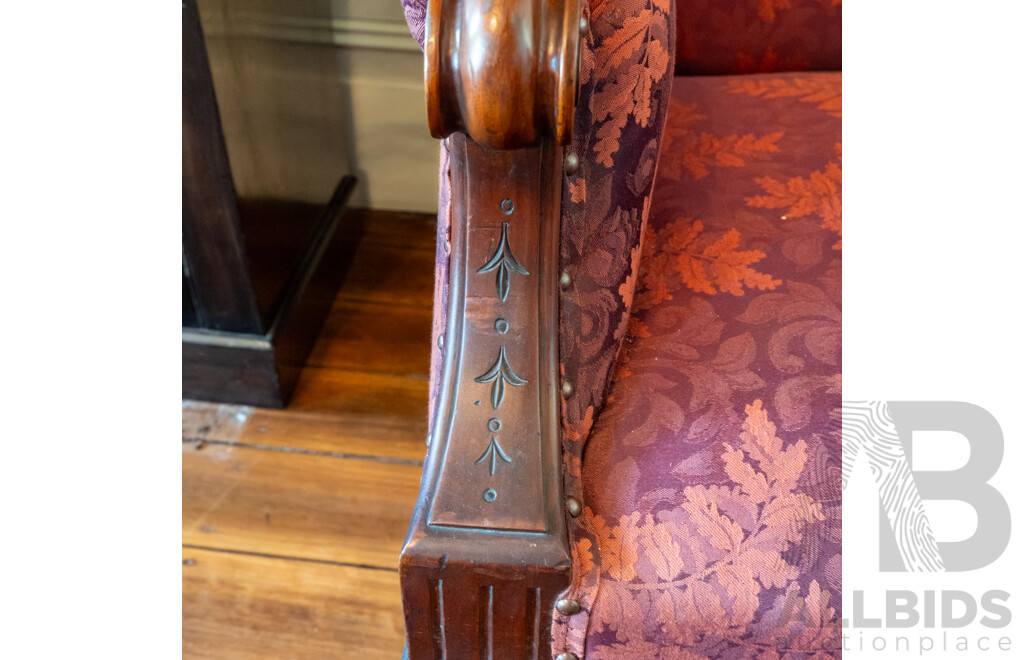 Edwardian Mahogany Three Seater Sofa