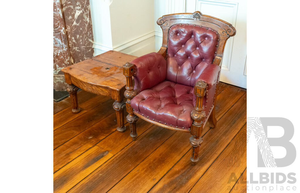 Edwardian Oak Childs Highchair with Riser