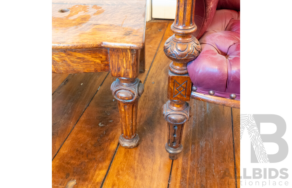 Edwardian Oak Childs Highchair with Riser