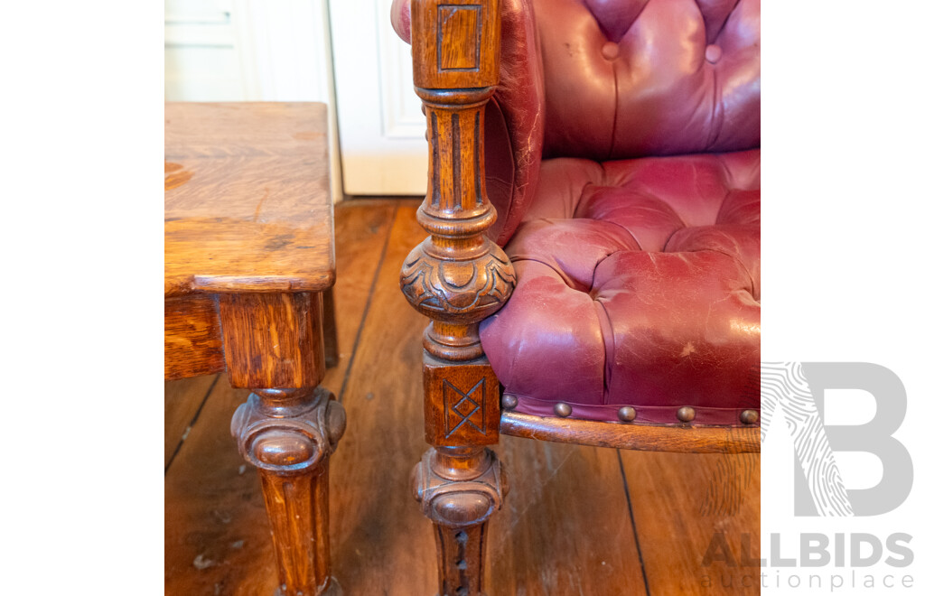 Edwardian Oak Childs Highchair with Riser